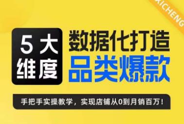 5大维度，数据化打造电商品类爆款特训营，一套高效运营爆款方法论-副业网