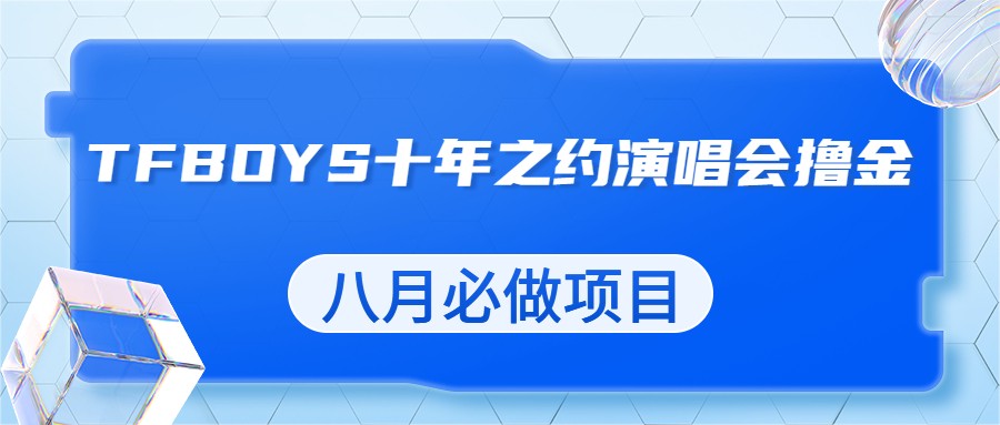 最新蓝海项目，靠最近非常火的TFBOYS十年之约演唱会流量掘金，八月必做的项目-副业网
