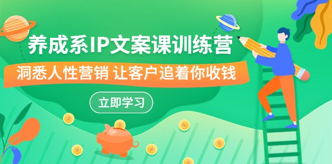 养成系-IP文案课训练营，文案心法的天花板 洞悉人性营销 让客户追着你收钱-副业网
