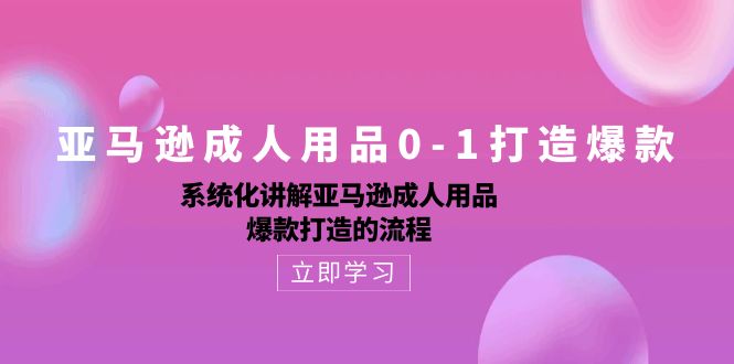 亚马逊成人用品0-1打造爆款：系统化讲解亚马逊成人用品爆款打造的流程-副业网