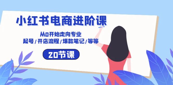 小红书电商进阶课：从0开始走向专业 起号/开店流程/爆款笔记/等等（20节）-副业网