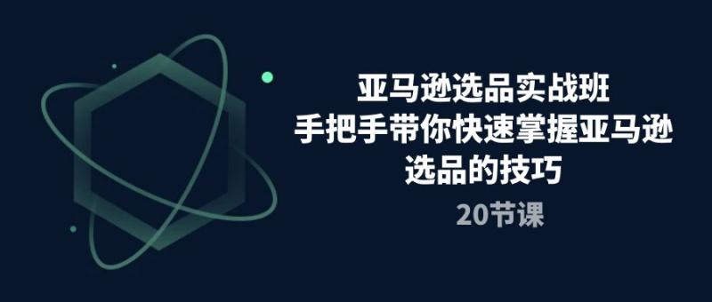 亚马逊选品实战班，手把手带你快速掌握亚马逊选品的技巧（20节课）-副业网