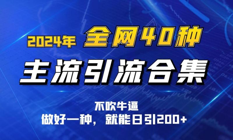 2024年全网40种暴力引流合计，做好一样就能日引100+-副业网