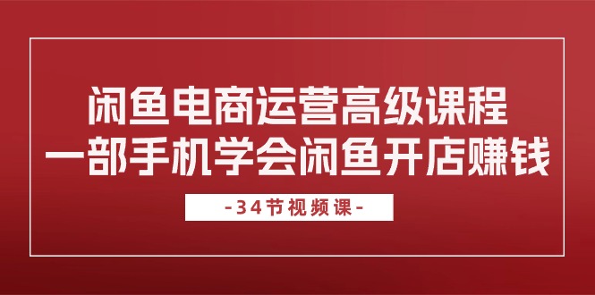 闲鱼电商运营高级课程，一部手机学会闲鱼开店赚钱（34节课）-副业网