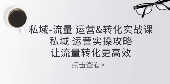 私域流量运营&转化实操课：私域运营实操攻略，让流量转化更高效-副业网