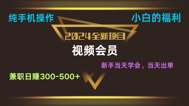 影视会员兼职日入500-800，纯手机操作当天上手当天出单 小白福利-副业网