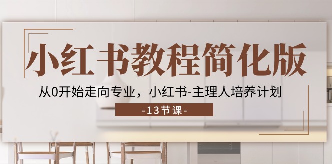 小红书教程简化版，从0开始走向专业，小红书主理人培养计划 (13节)-副业网