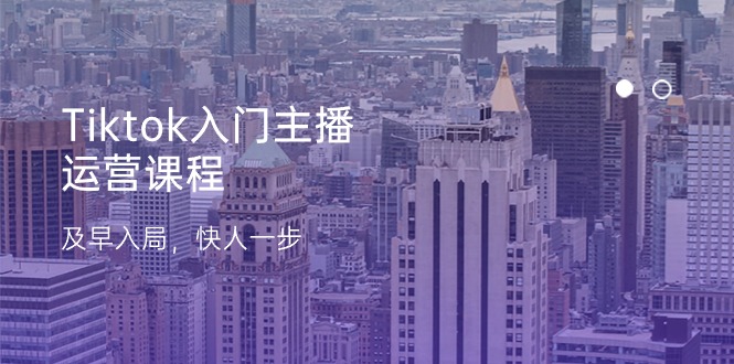 Tiktok入门主播运营课程，及早入局，快人一步（11节）-副业网