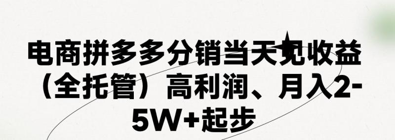 最新拼多多模式日入4K+两天销量过百单，无学费、 老运营代操作、小白福利，了解不吃亏-副业网