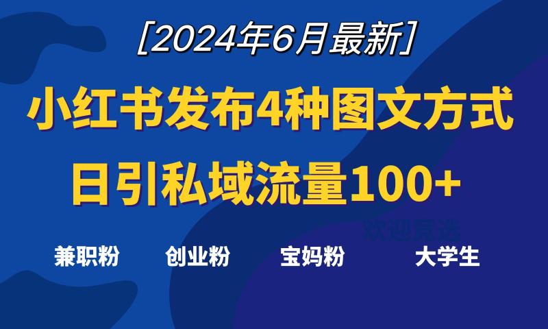 小红书发布这4种图文，就能日引私域流量100+-副业网