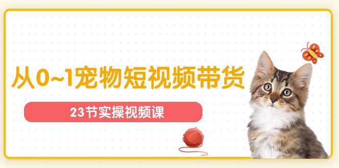 宠物行业从0~1宠物短视频带货实操课（23节课）-副业网