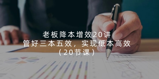老板降本增效20讲，管好三本五效，实现低本高效（20节课）-副业网