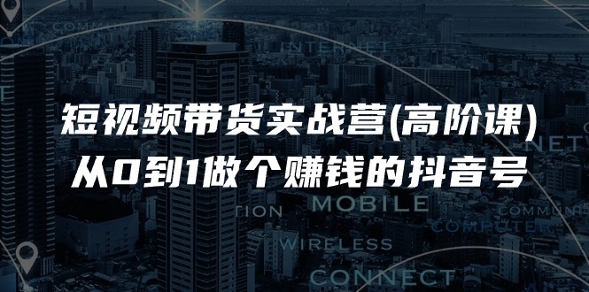 短视频带货实战营(高阶课)，从0到1做个赚钱的抖音号（17节课）-副业网