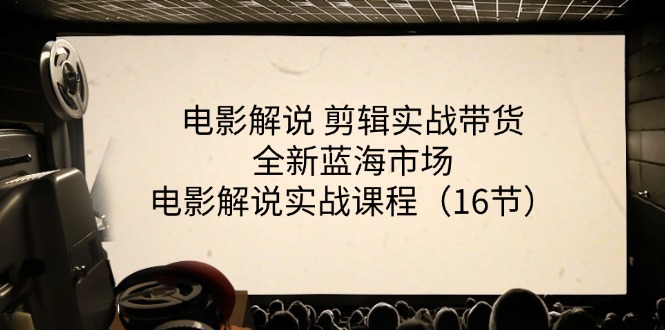 电影解说剪辑实战带货全新蓝海市场，电影解说实战课程（16节）-副业网