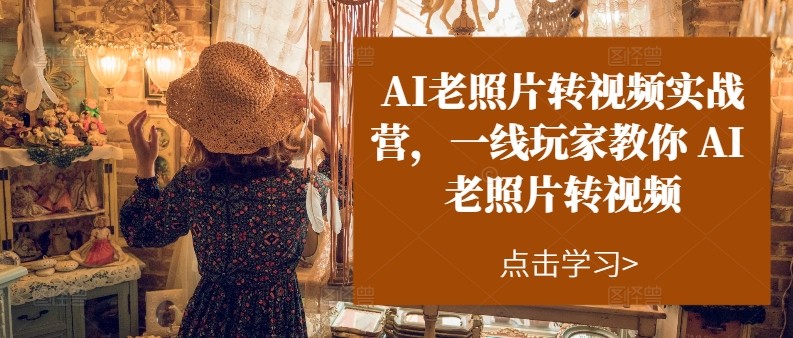 AI老照片转视频实操训练营，一线玩家教你AI老照片转视频-副业网