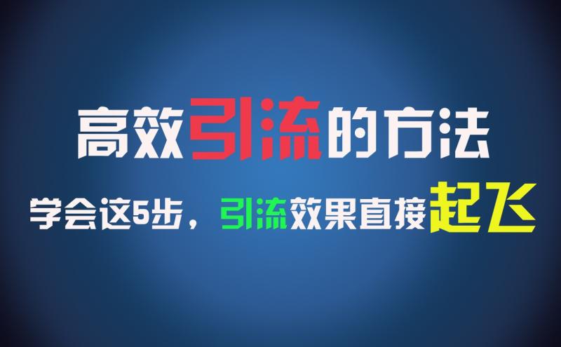 高效引流的方法，可以帮助你日引300+创业粉，一年轻松收入30万，比打工强太多！-副业网