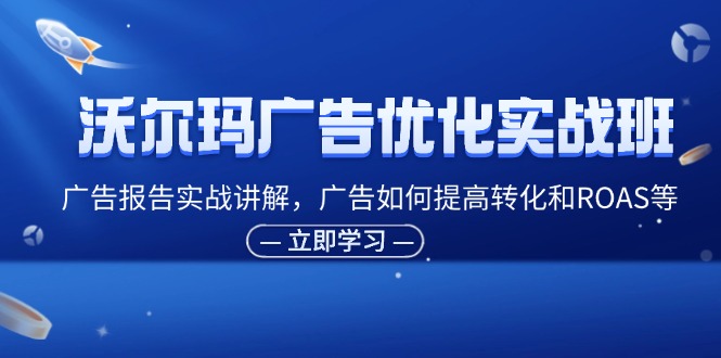 沃尔玛广告优化实战班，广告报告实战讲解，广告如何提高转化和ROAS等-副业网