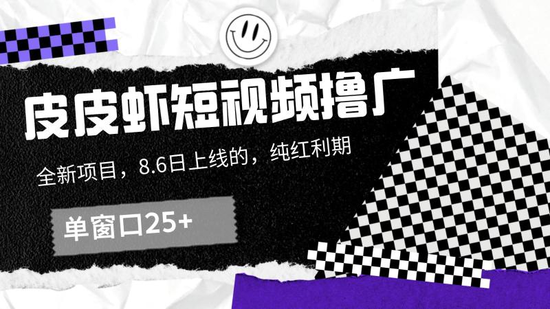 皮皮虾短视频撸广，单窗口收益25+！-副业网
