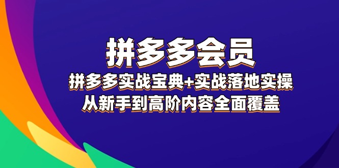 拼多多会员实战宝典+实战落地实操，从新手到高阶内容全面覆盖-副业网