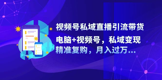 视频号私域直播引流带货：电脑+视频号，私域变现，精准复购，月入过万-副业网