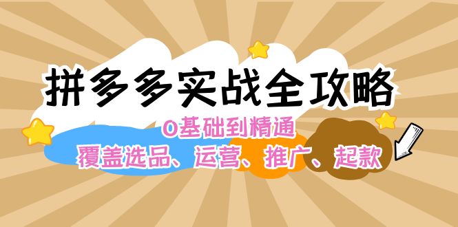 拼多多实战全攻略：0基础到精通，覆盖选品、运营、推广、起款-副业网