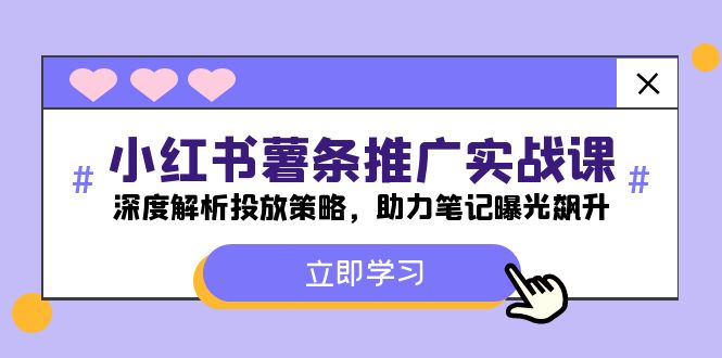 小红书-薯条推广实战课：深度解析投放策略，助力笔记曝光飙升-副业网