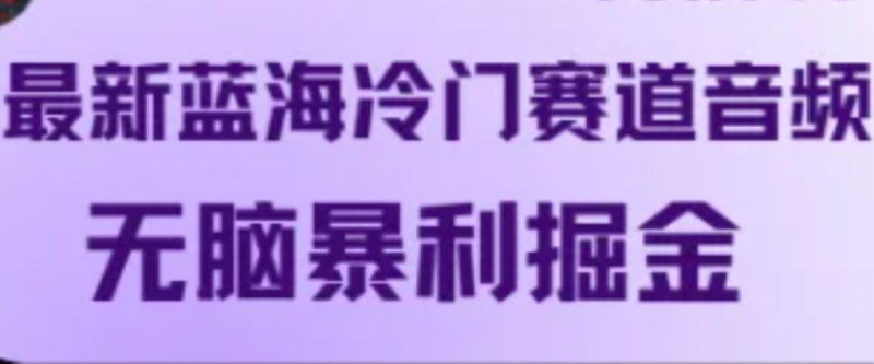 最新蓝海冷门赛道音频，无脑暴利掘金-副业网