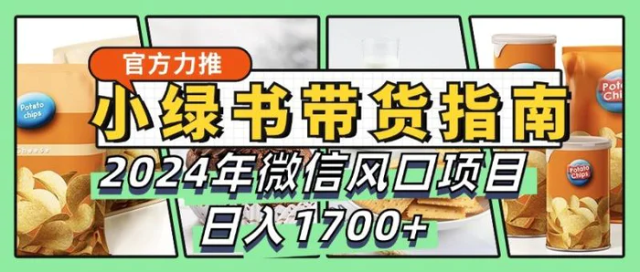 小绿书带货完全教学指南，2024年微信风口项目，日入1700+-副业网