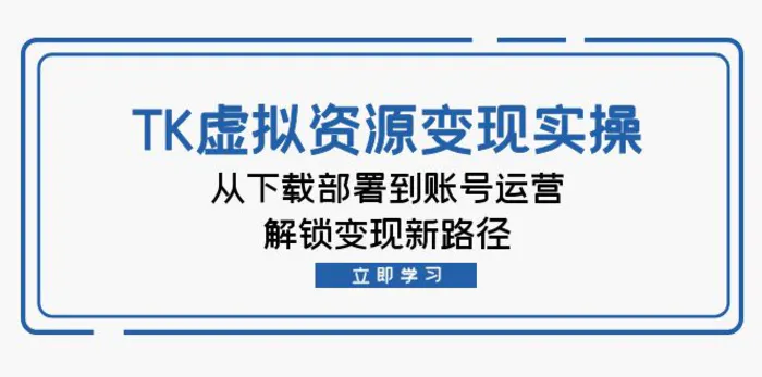 TK虚拟资源变现实操：从下载部署到账号运营，解锁变现新路径-副业网