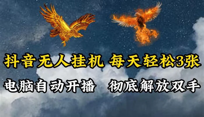 抖音无人直播，电脑全自动挂机，每天轻松300＋，彻底解放双手！-副业网