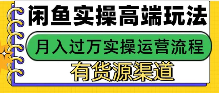 闲鱼无货源电商，操作简单，月入3W+-副业网