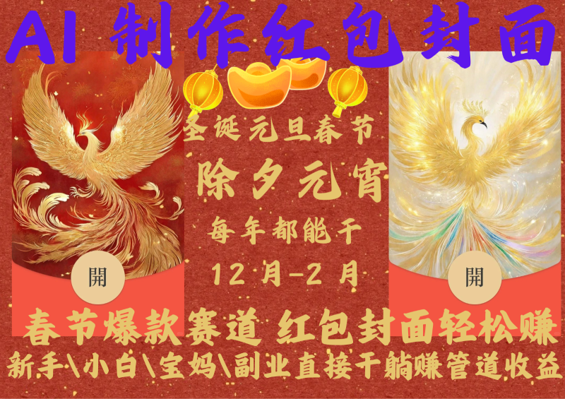 AI红包终于来了  春节谁不发红包？春节谁不领红包？一年一度红包封面，从圣诞干到…-副业网