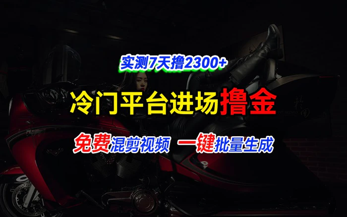 全新冷门平台vivo视频，快速免费进场搞米，通过混剪视频一键批量生成，实测7天撸2300+-副业网