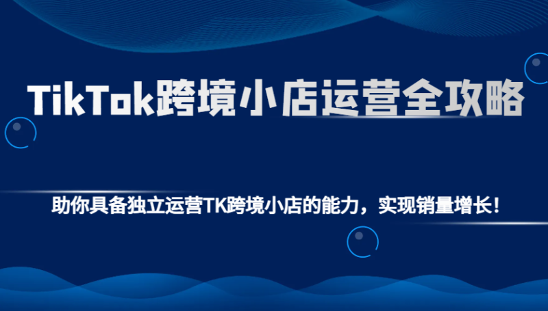 TikTok跨境小店运营全攻略：助你具备独立运营TK跨境小店的能力，实现销量增长！-副业网
