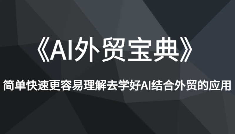 《AI外贸宝典》简单快速更容易理解去学好AI结合外贸的应用-副业网