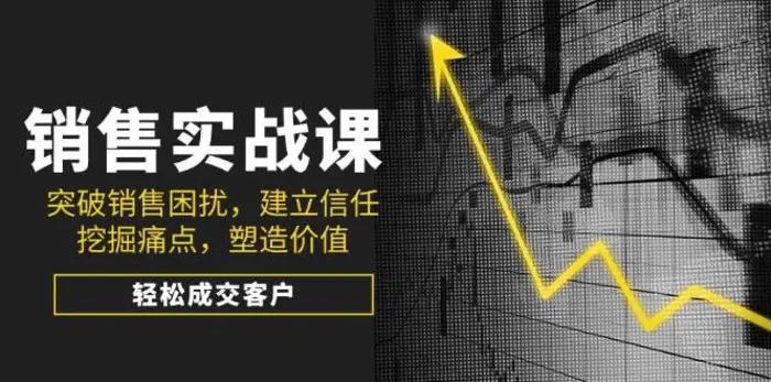 销售实战课，突破销售困扰，建立信任，挖掘痛点，塑造价值，轻松成交客户-副业网