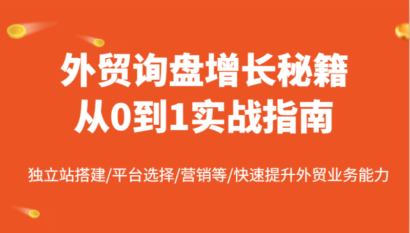 外贸询盘增长秘籍从0到1实战指南，独立站搭建/平台选择/营销等/快速提升外贸业务能力-副业网