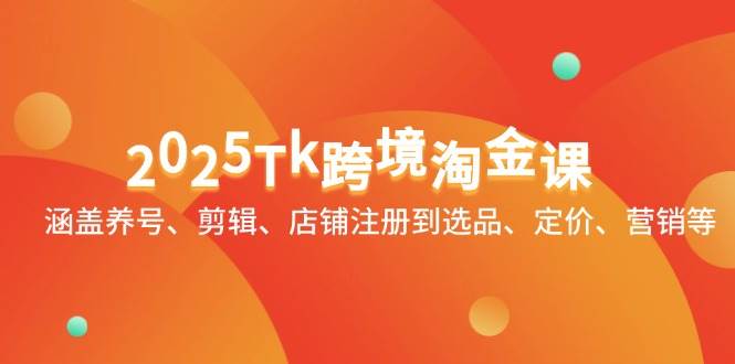 2025Tk跨境淘金课：涵盖养号、剪辑、店铺注册到选品、定价、营销等-副业网