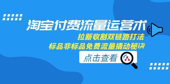 淘宝付费流量运营术，拉新收割双链路打法，标品非标品免费流量撬动秘诀-副业网