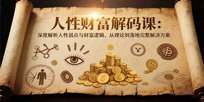 人性财富解码课6.0：深度解析人性弱点与财富逻辑，理论到落地完整解决方案-副业库