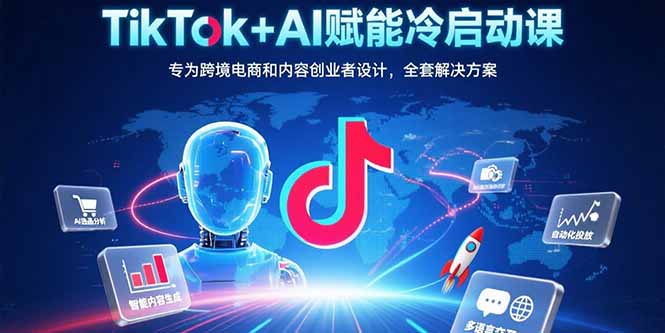 TikTok+AI赋能冷启动课：专为跨境电商和内容创业者设计，全套解决方案-副业库
