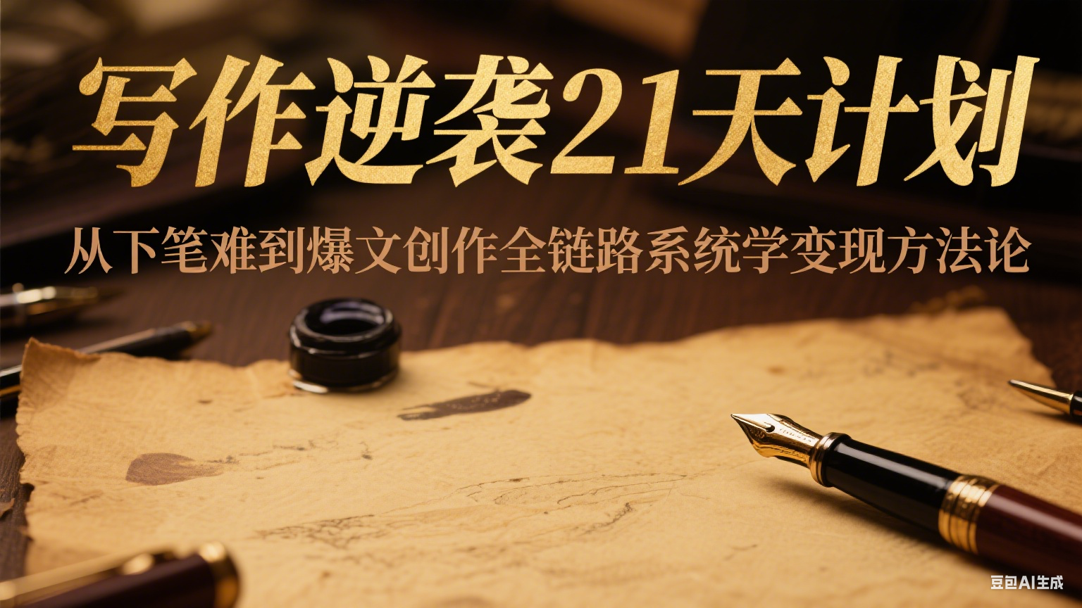 写作逆袭21天计划：从下笔难到爆文创作全链路系统学变现方法论-副业库