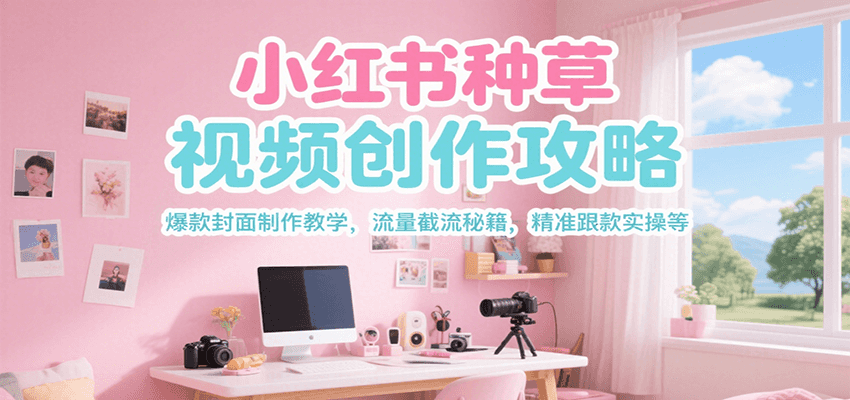 小红书种草视频创作攻略，爆款封面制作教学 ，流量截流秘籍 ，精准跟款实操等-副业库