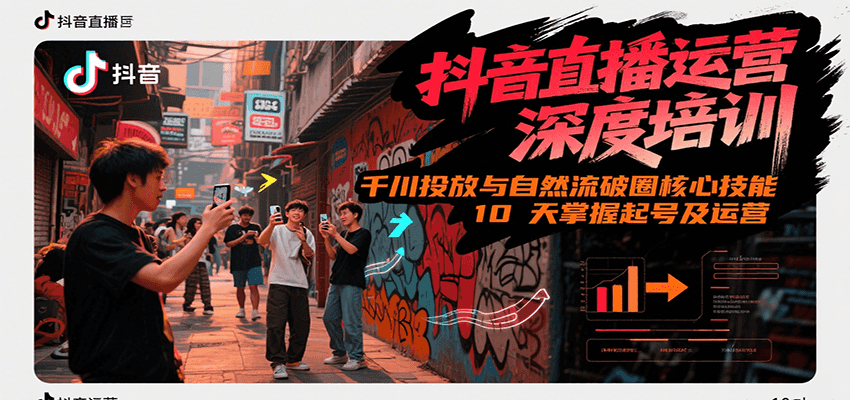 抖音直播运营深度培训，千川投放与自然流核心技能，10天掌握起号及运营(6-7月新课)-副业库