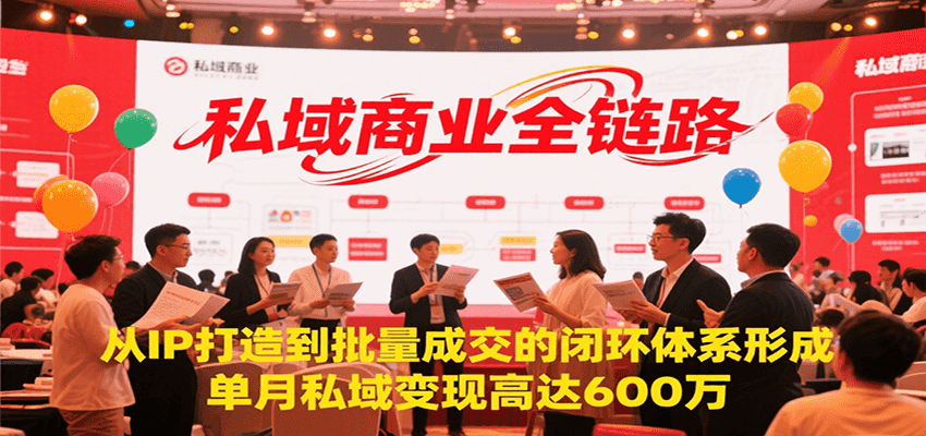 私域商业全链路，从IP打造到批量成交的闭环体系形成，单月私域变现600万-副业网