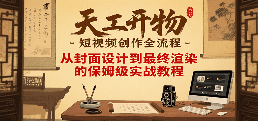 天工开物短视频创作全流程，从封面设计到最终渲染的保姆级实战教程-副业网