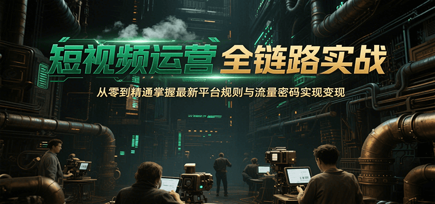 短视频运营全链路实战，从零到精通掌握最新平台规则与流量密码实现变现-副业库