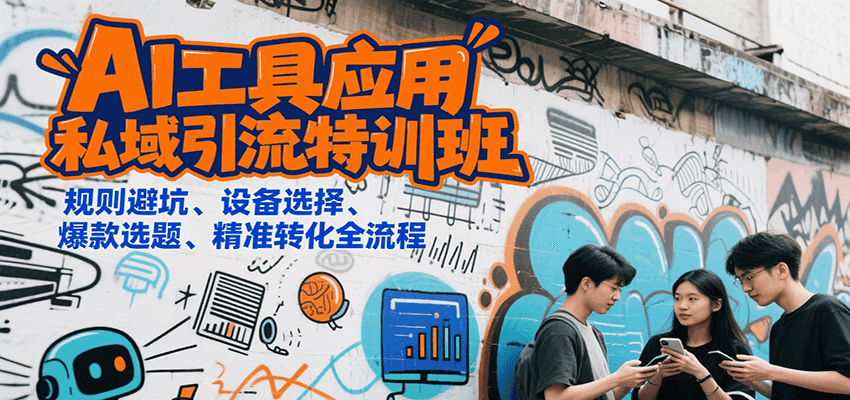 AI工具应用私域引流特训班，规则避坑、设备选择、爆款选题、精准转化全流程-副业库