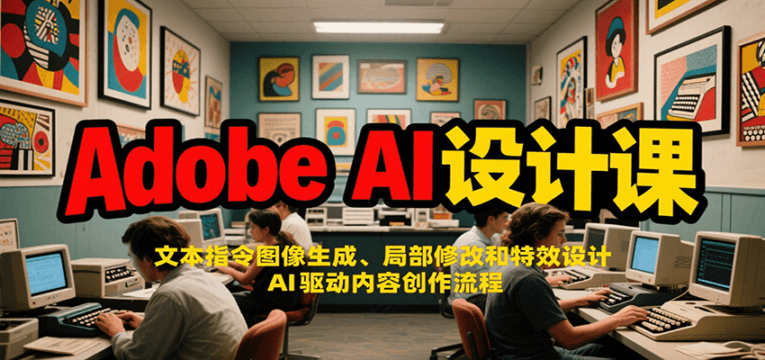 Adobe AI设计课：文本指令图像生成、局部修改和特效设计，AI驱动内容创作流程-副业库
