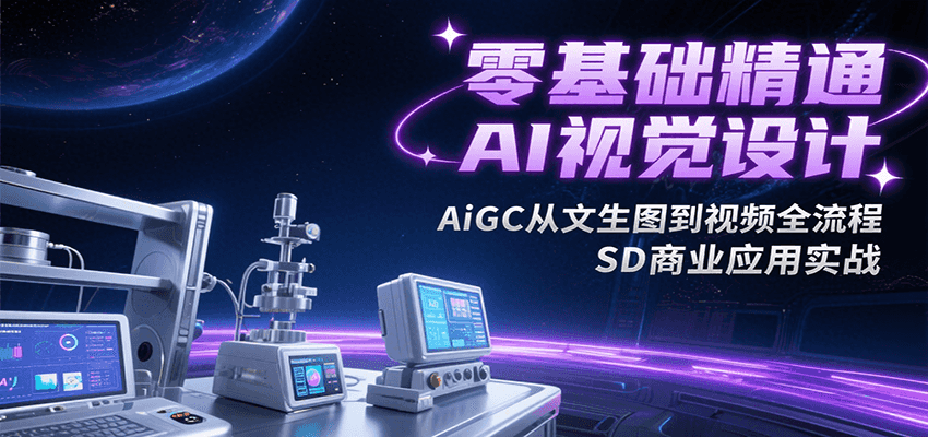 零基础精通AI视觉设计，AiGC从文生图到视频全流程，SD商业应用实战-副业库